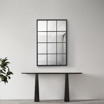 Fali tükör Cupello 90x60 cm fekete, matt [en.casa]