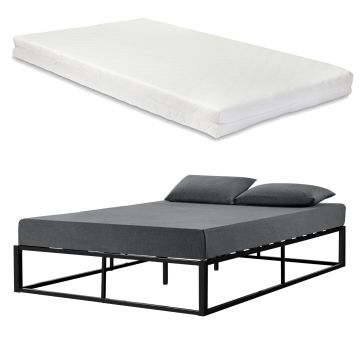 Fémkeretes ágy matraccal több méretben  [en.casa]® 