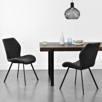 Étkezőszék Sarpsborg 2 darabos párnázott textil design szék szett  89 x 51 x 64 cm sötétszürke [en.casa]®