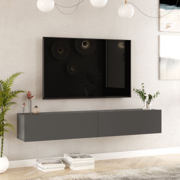 TV-állvány Lapinlahti 29,5 x 180 x 31,5 cm betonszínű / antracit [en.casa]