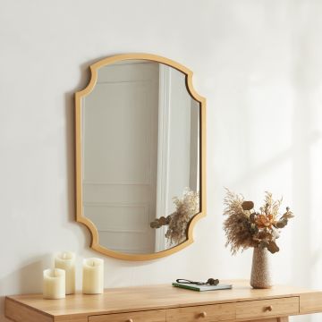 Fali tükör Aura 80x55 cm aranyszínű [en.casa]