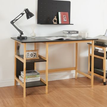 Íróasztal Dønna 120x60x75cm fekete/fahatású [en.casa]
