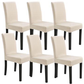 [neu.haus]® 6 x Székhuzat vedőhuzat stretch mosható különböző méretű székre szett homokszínű
