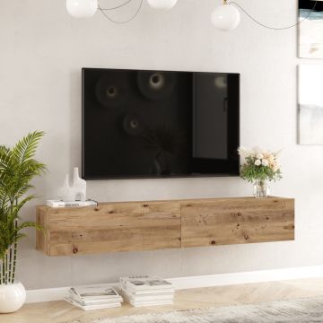 TV-állvány Lapinlahti 29,5 x 180 x 31,5 cm rusztikus tölgy [en.casa]
