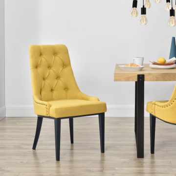 [en.casa]® Étkezőszék Chesterfield mintázattal 100 x 53 x 60 cm párnázott szék stabil fémlábak több színben