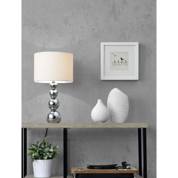[lux.pro]® Asztali lámpa Krefeld szövet éjjeli lámpa design 43 x ø 25 cm fehér