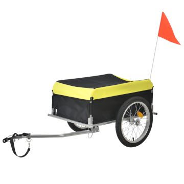 Csomagszállító kerékpár utánfutó ABBT-3151 időjárásálló huzattal 40 kg-ig sárga/fekete [pro.tec]