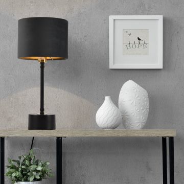 [lux.pro]® Asztali lámpa Deventer éjjeli lámpa design 39cm x ø18 cm szürke búra
