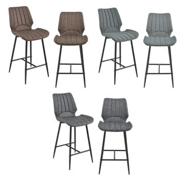 [en.casa]® Bárszék Planica 102,5x46,5x51 cm 2 darab kárpitozott textil/műbőr szögletes konyhai szék
