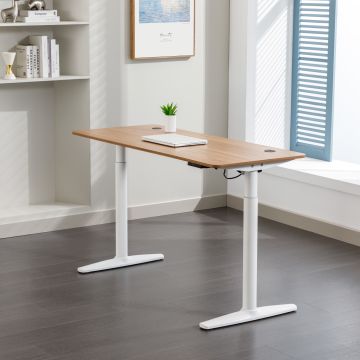 Állítható magasságú asztal Arogno 140x60 cm tölgyfa hatású [pro.tec]