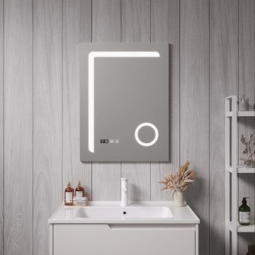 LED fürdőszobai tükör Chambave 50x70 cm ezüstszínű [pro.tec]
