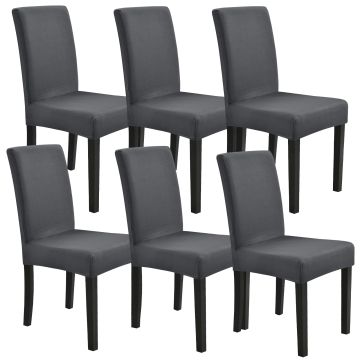 [neu.haus]® 6 x Székhuzat vedőhuzat stretch mosható különböző méretű székre szett szürke