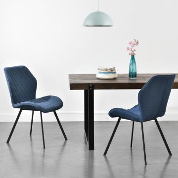 Étkezőszék Sarpsborg 2 darabos párnázott textil design szék szett  89 x 51 x 64 cm sötétkék [en.casa]® 