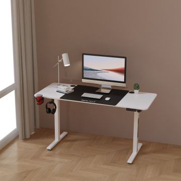 Állítható magasságú íróasztal Stryn 120 x 60 cm fehér [pro.tec]