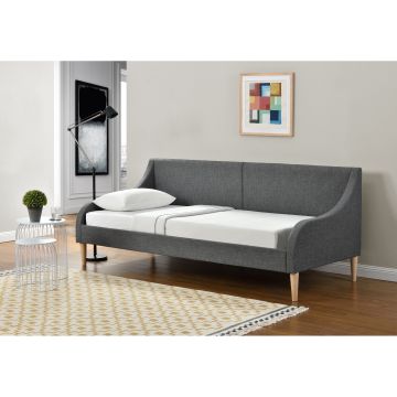 [en.casa]® Heverő kanapé ülőgarnitúra 215 x 100 x 90 cm egyszemélyes ágy sötétszürke